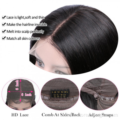 HD Full Lace Human Hair Wigs For Black Women Wholesale Brazilian Virgin Hair with Baby Hair HD Lace Front Wigs